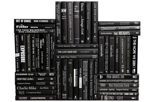 Modern Onyx & White Book Wall, S/50