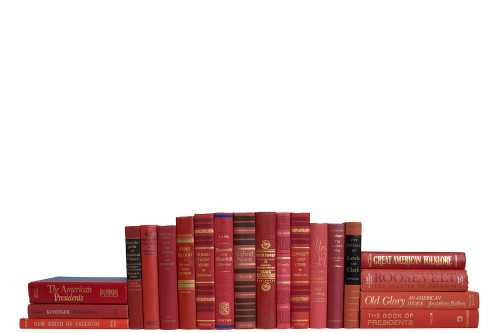 Mid-century Crimson United States History Book Set, (S/20)
