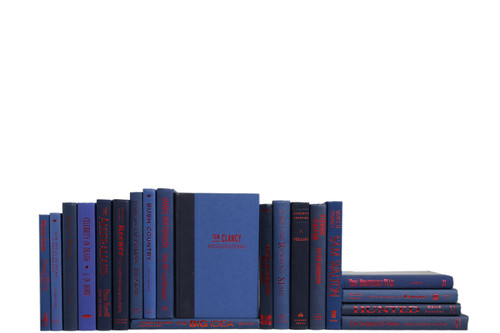 Modern Blue with Red Metallic Book Set, S/20