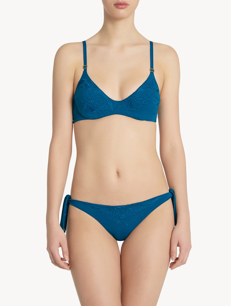 blue underwire bikini top