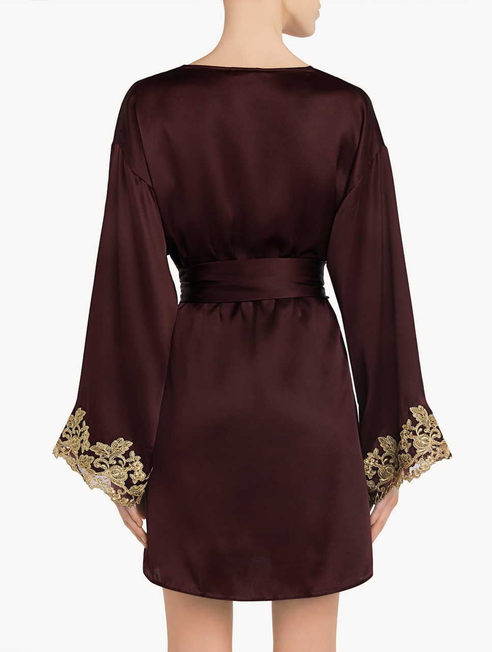 robe satin bordeaux