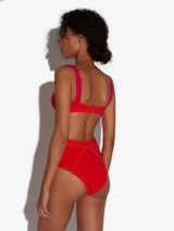 Sujetador de bikini bandeau de color rojo_2