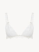 Sujetador de triángulo con encaje Leavers de color Hueso_0