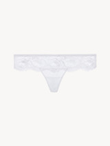 Tanga de encaje Leavers stretch blanco_0