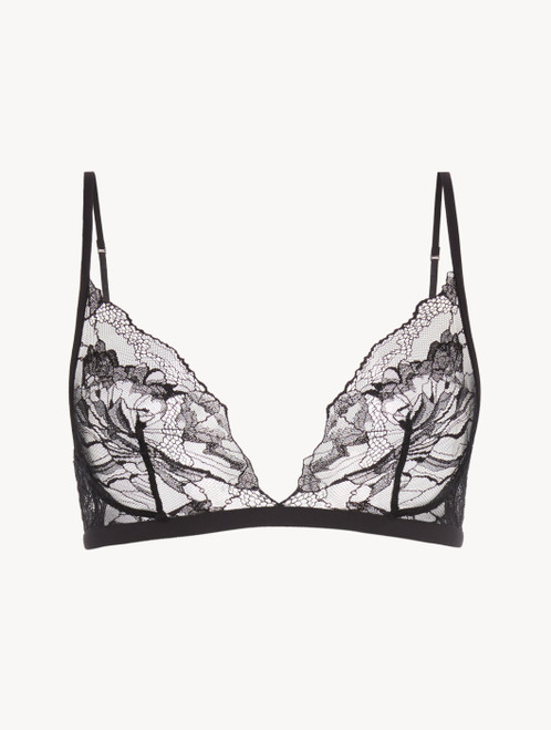 Triangle bra in black with French Leavers lace_7