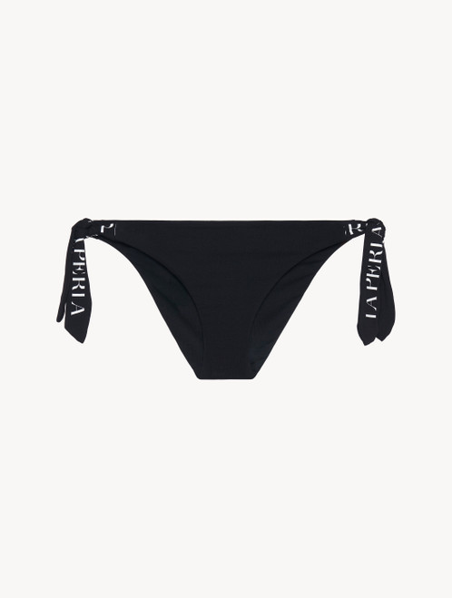 Braguita bikini con tiras laterales negro con logo_2