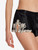 Pantalón corto de pijama negro con frastaglio color marfil_3