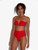 Sujetador de bikini bandeau de color rojo_5