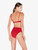 Sujetador de bikini bandeau con monograma rojo_2