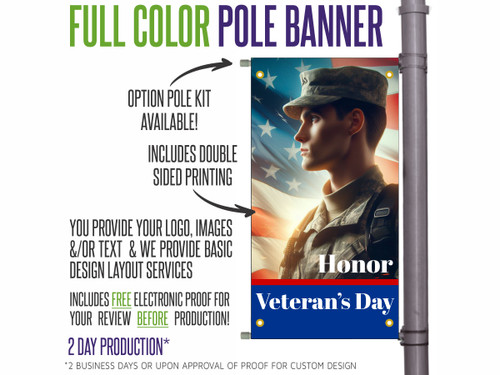 Full Color Custom Street Pole Banner With Optional Pole Mounting Kit