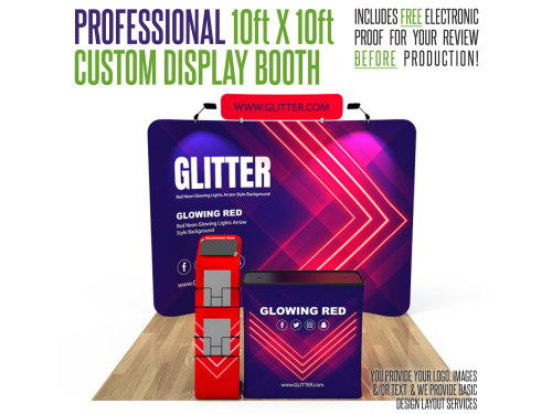 Professional 10ft x 10ft Booth Display Kit with Custom Printing - Display 10