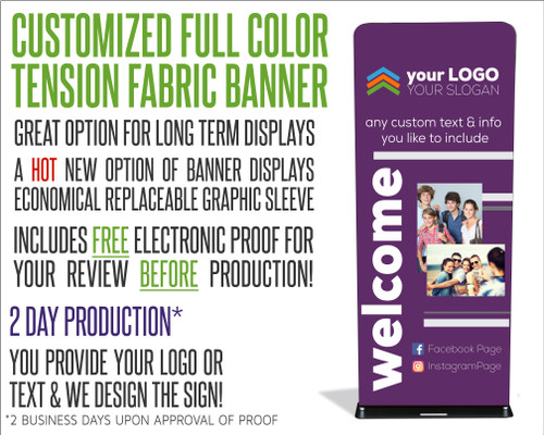 Custom Tension Fabric Banner Display with Stand