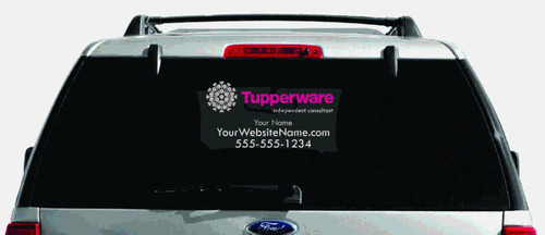 Tupperware Multi-Color Logo Car Decal with Custom Name, Website, etc.