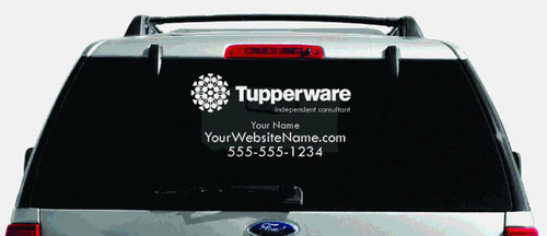 Tupperware Single-Color Logo Car Decal with Custom Name, Website, etc.