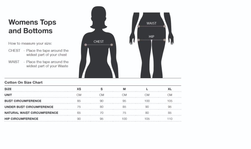 Cotton On Size Chart