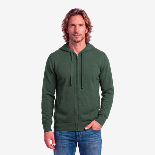 Maglia Zip Cappuccio Misto Cashmere