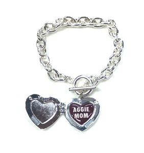 Mom Locket Toggle Bracelet-SLV