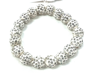 Large ball bead bracelet in White