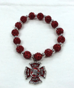 FD Charm Red Bead Bracelet