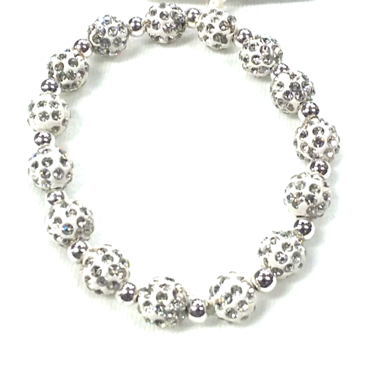 Small ball bead bracelet in White