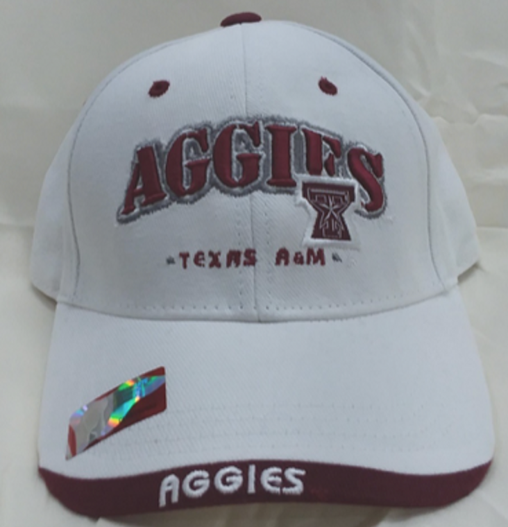 Youth Aggies/T-Star Brim Hat-WHT 