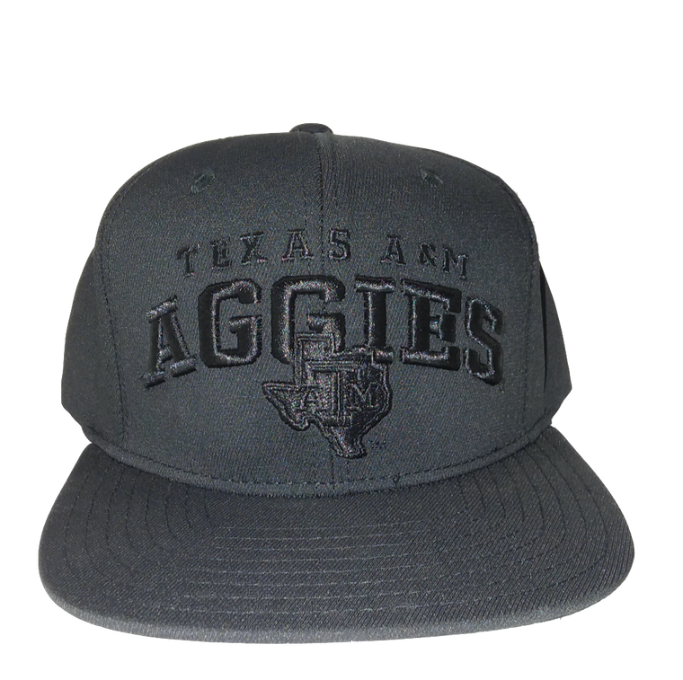 "Black Out" Texas A&M Adidas Flat Bill Hat