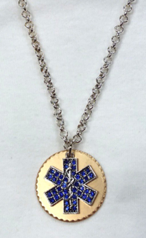 Paramedic/Gold Disc Necklace