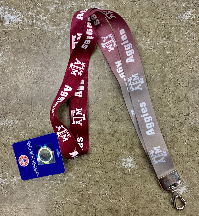 Texas A&M MRN/GRY Lanyard With Heavy Clip