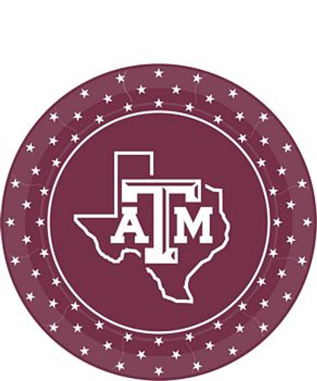 7" Texas A&M Paper Plates (8 Pack)