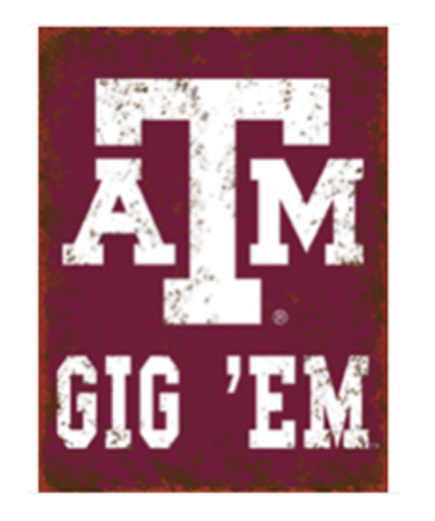 Heavy Metal Distressed A&M Block Sign