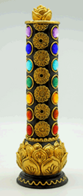 Lotus Flower Chakra Tower Incense Burner