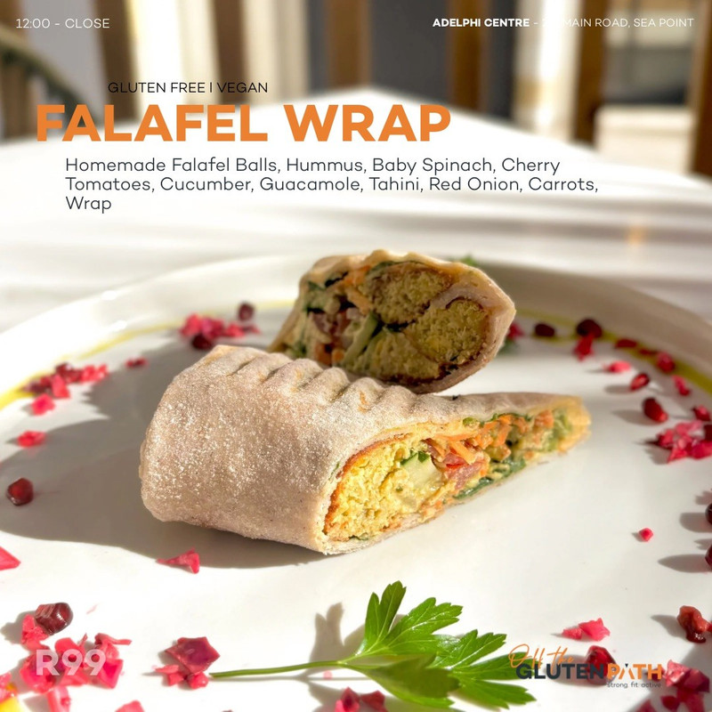 VEGAN FALAFEL WRAP AT SEA POINT VEGAN FALAFEL WRAP AT SEA POINT