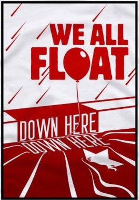 IT:  Pennywise "We all float down here" Color Vinyl Decal
