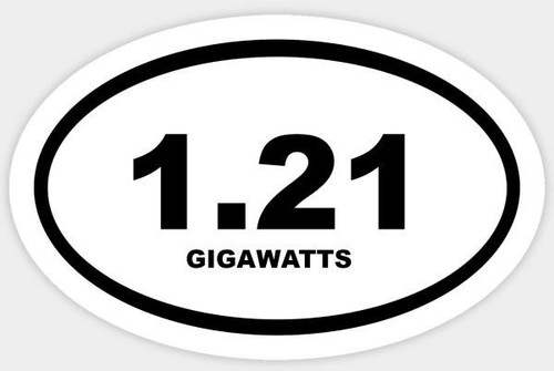 Back to the Future 1.21 Gigawatt Color Vinyl Decal