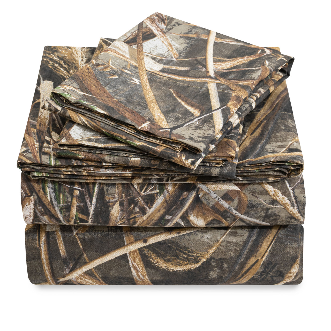 VISI-ONE Realtree Aspect - Juego De Sábanas De Camuflaje De 4 Piezas Tamano Queen 100 Algodon De Alta Calidad Super Suave De Camuflaje De Agua