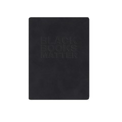 black, embossed journal reading "Black Books Matter"