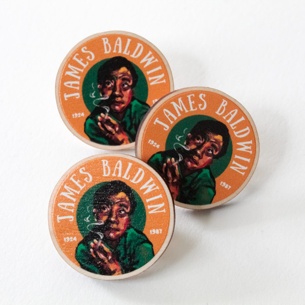 James Baldwin Wooden Lapel Pin