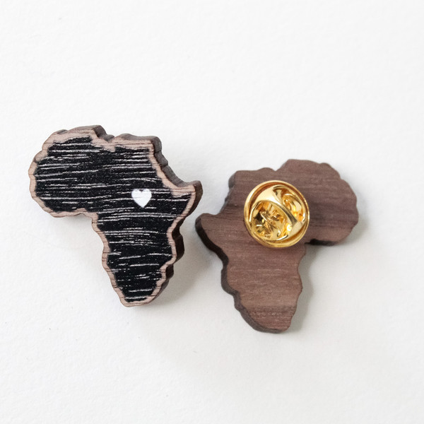 Africa Wood Lapel Pin