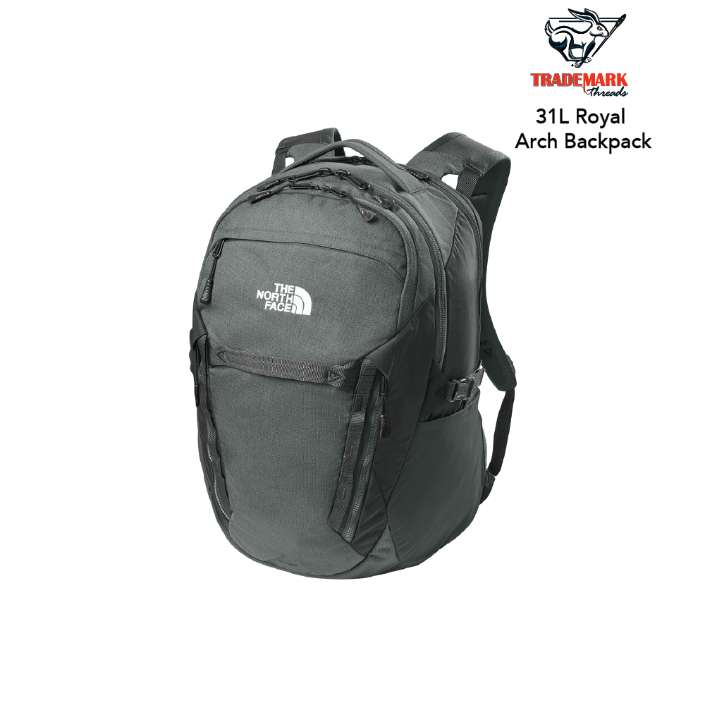 black north face backpack with white strings The NF0A8E9Z Borealis Trail The sternum strap adds extra stability 31L Royal Arch Backpack