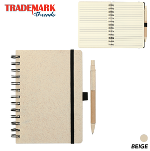 5" x 7" Wheat Straw Notebook With Pen