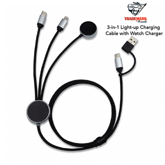 3-in-1 Light-up Charging Cable with Watch Charger