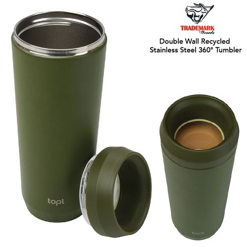 Double Wall Recycled  Stainless Steel 360° Tumbler
