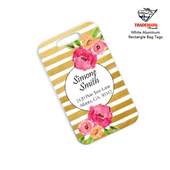 White Aluminum Rectangle Tag