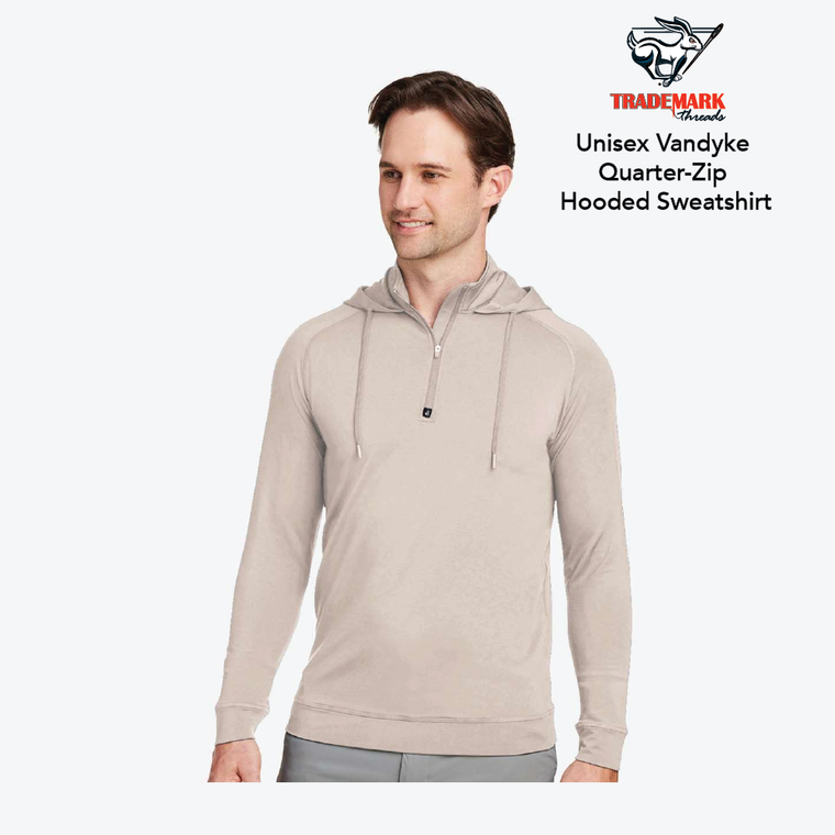 Unisex Vandyke Quarter-Zip Hooded Sweatshirt