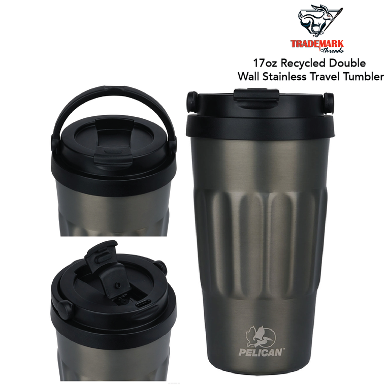 Pelican 17 oz. Recycled Double Wall Stainless Travel Tumbler
