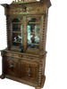 Antique Black Forest Carved Oak China Display Cabinet, Swiss/German, Circa 1880-1900