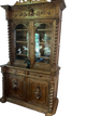Antique Black Forest Carved Oak China Display Cabinet, Swiss/German, Circa 1880-1900