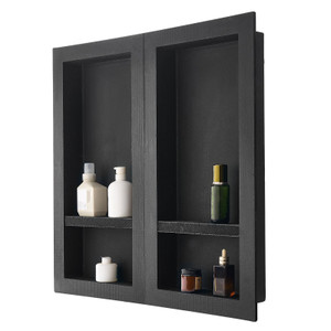 Shower Niche, 16 x 32 inch + 16 x 32 inch Recessed Wall Niche with Movable Shelf, 4 inch Thick Mode E415-SLLYBK4C16INFBXDC001V0