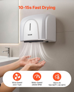 Hand Dryer, 1300W Bathroom Air Hand Dryer, Automatic High Speed with HEPA Filter, Fast Drying, Prem E415-BGSGSJYSZDGY2PXIW001V1
