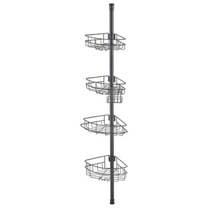 Shower Corner Caddy Tension Pole, 56" to 114" High, Multi-Functional Shower Tension Pole with Stron E415-SCTPBXGSXKKSFD0OHV0